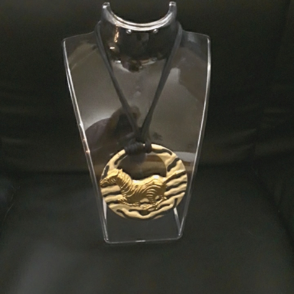 Vintage Collection Necklace w/beautiful gold, silver work over Horse